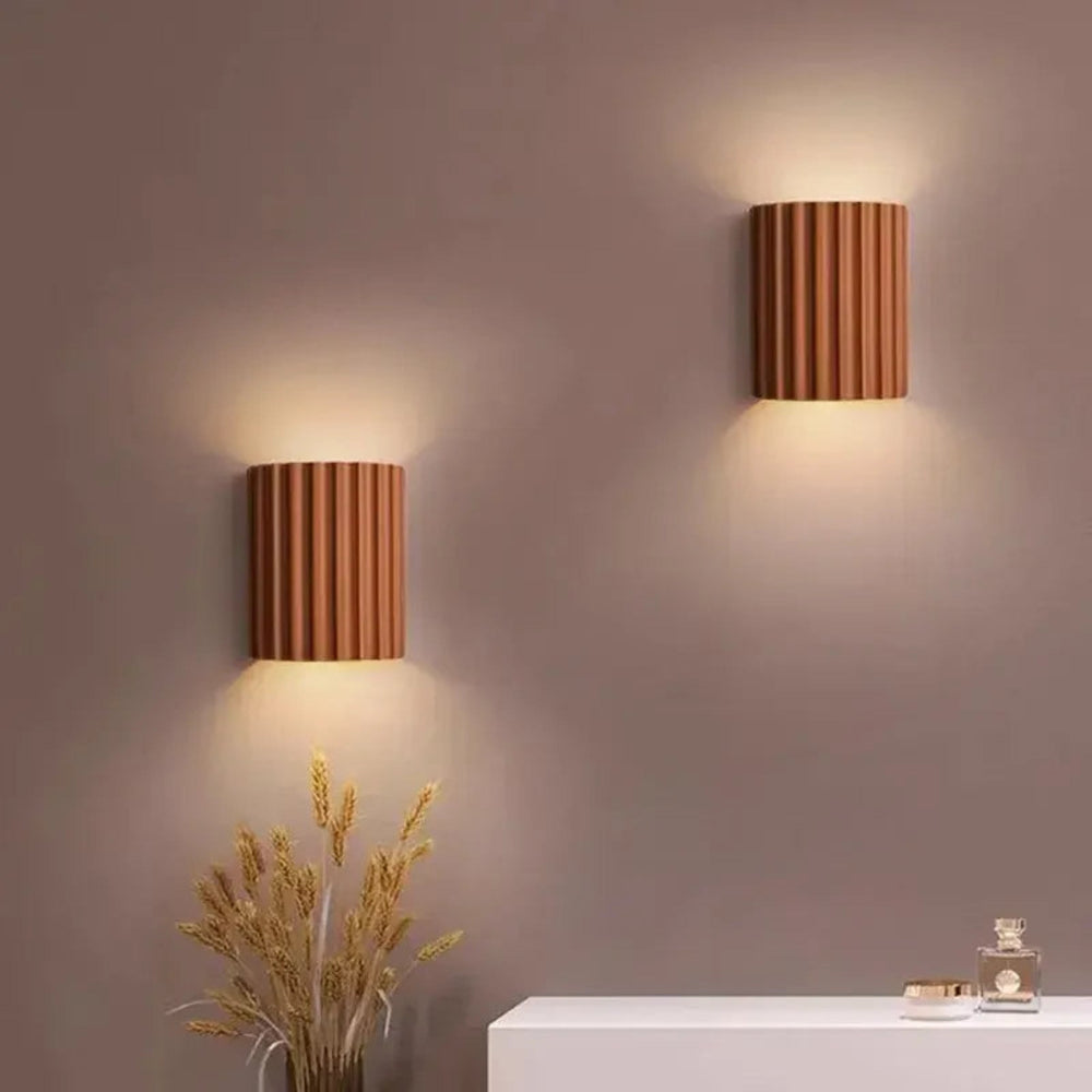 SUENTA Wandleuchte Aluminium Modernes Design Mit Farbakzent Orange