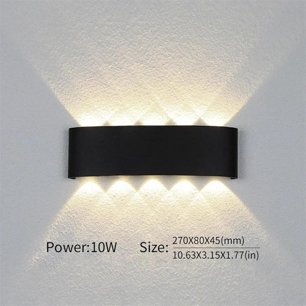 SUENTA Wandleuchte Innen Außen Wetterfest Schlankes Minimaldesign 10W | Schwarz