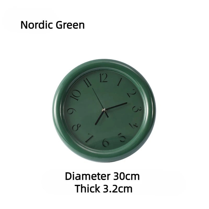 SUENTA Dekoruhr Wanduhr Geräuschloses Uhrwerk Umweltfreundlich Nordic Green