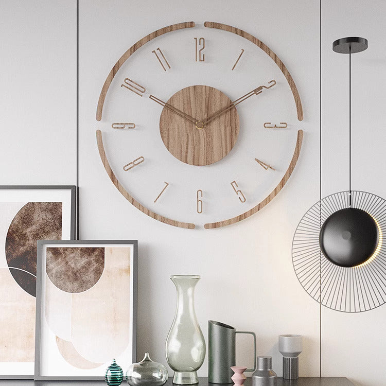 SUENTA Wanduhr Holz Nordisch Design Minimalistisch Lautlos Quarz Design Nr. 2