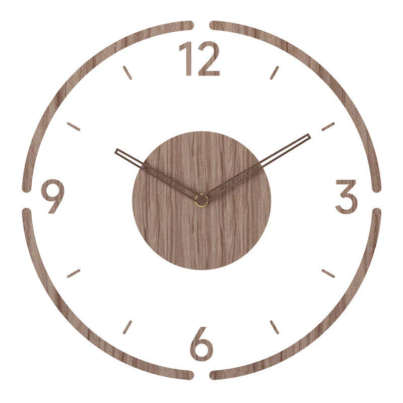 SUENTA Wanduhr Holz Nordisch Design Minimalistisch Lautlos Quarz