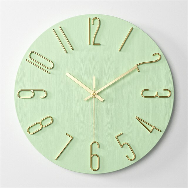 SUENTA Vintertid Wanduhr Hochwertiger Kunststoff Modernes Design Grün