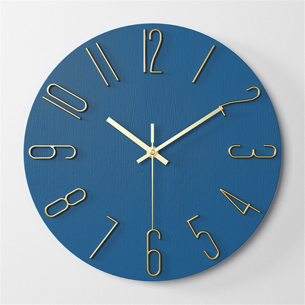 SUENTA Vintertid Wanduhr Hochwertiger Kunststoff Modernes Design Blau