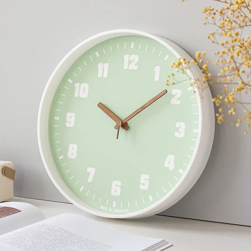 SUENTA Wanduhr Bambus Holz Japanischen Stil Geräuschlose Quarzwerk