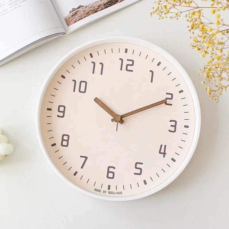 SUENTA Wanduhr Bambus Holz Japanischen Stil Geräuschlose Quarzwerk