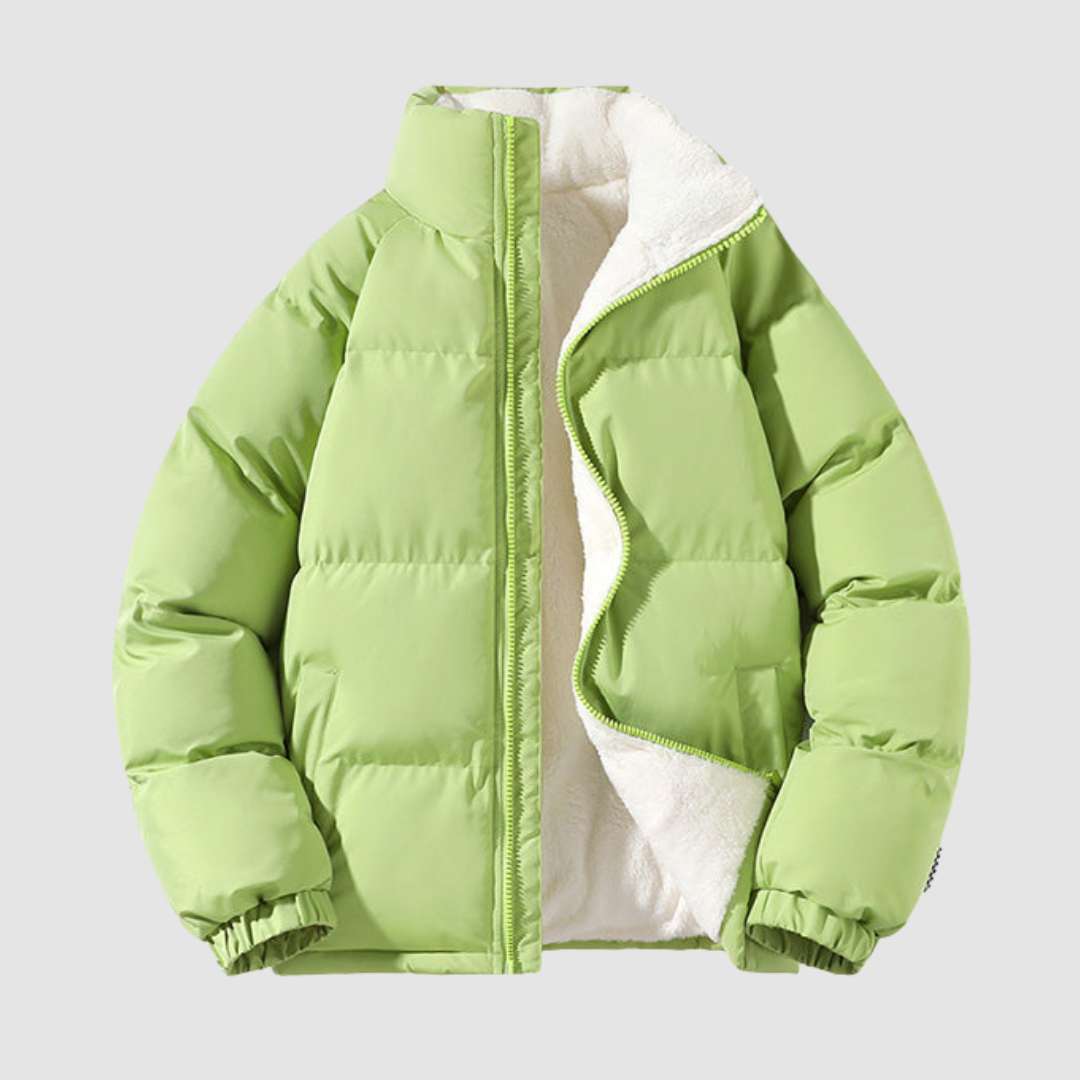 SUENTA Damen Pufferjacke Kapuzenjacke Winter Warm Fleece Gefüttert Polyester Grün