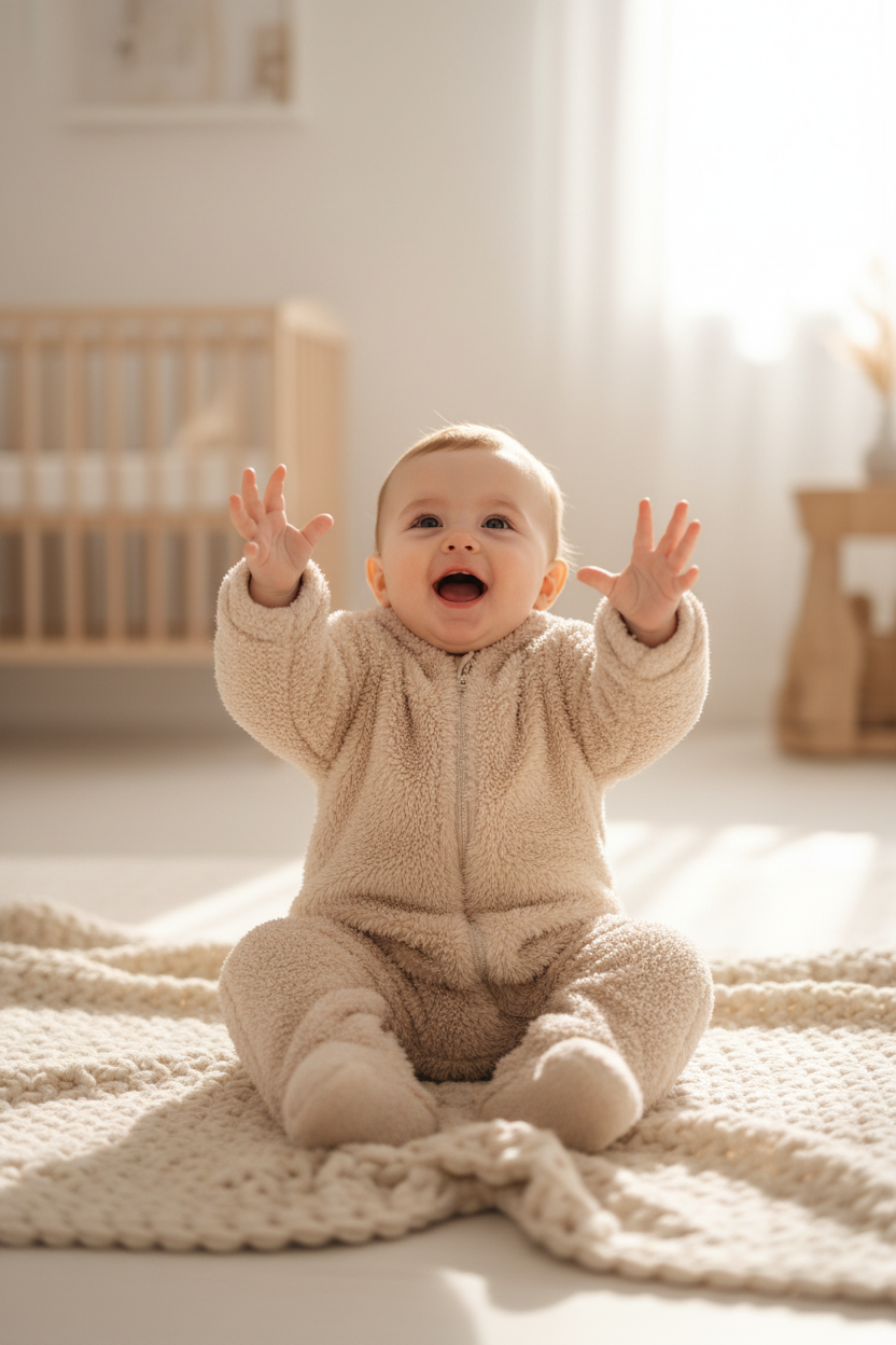 SUENTA Winterbody Bärenmotiv Baby Kuschelige Flanell Reißverschluss 0 Bis 36 Monaten