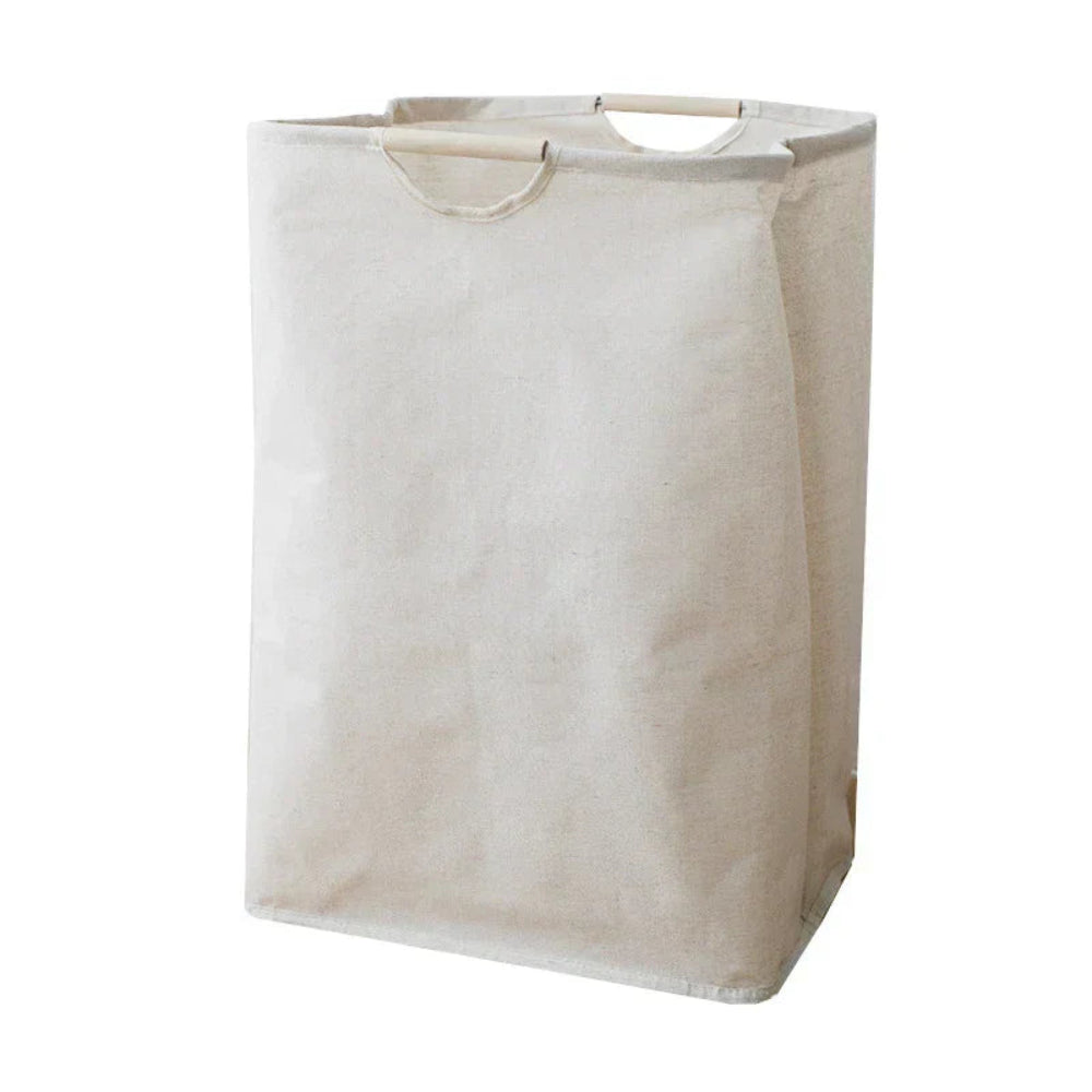 SUENTA Wäschekorb aus Baumwolle und Leinen im japanischen Stil Groß 40*27*56 cm