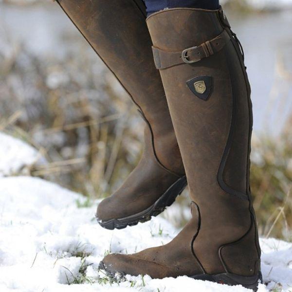 SUENTA Wasserdichter Damen-Winterreitstiefel aus Leder mit hervorragender Isolierung und Langlebigkeit