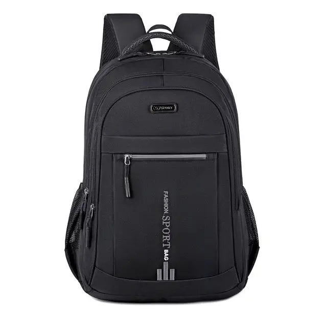 SUENTA Wasserdichter Oxford Rucksack Für Herren Mit Reißverschluss Schwarz-A