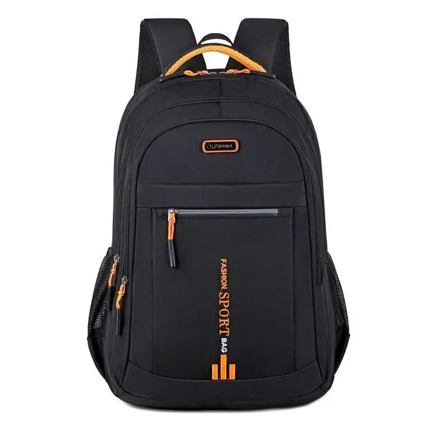 SUENTA Wasserdichter Oxford Rucksack Für Herren Mit Reißverschluss Orange-A