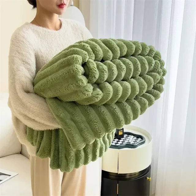 SUENTA Weiche Plüsch-Maxi-Decke - LuxuraWrap Grün