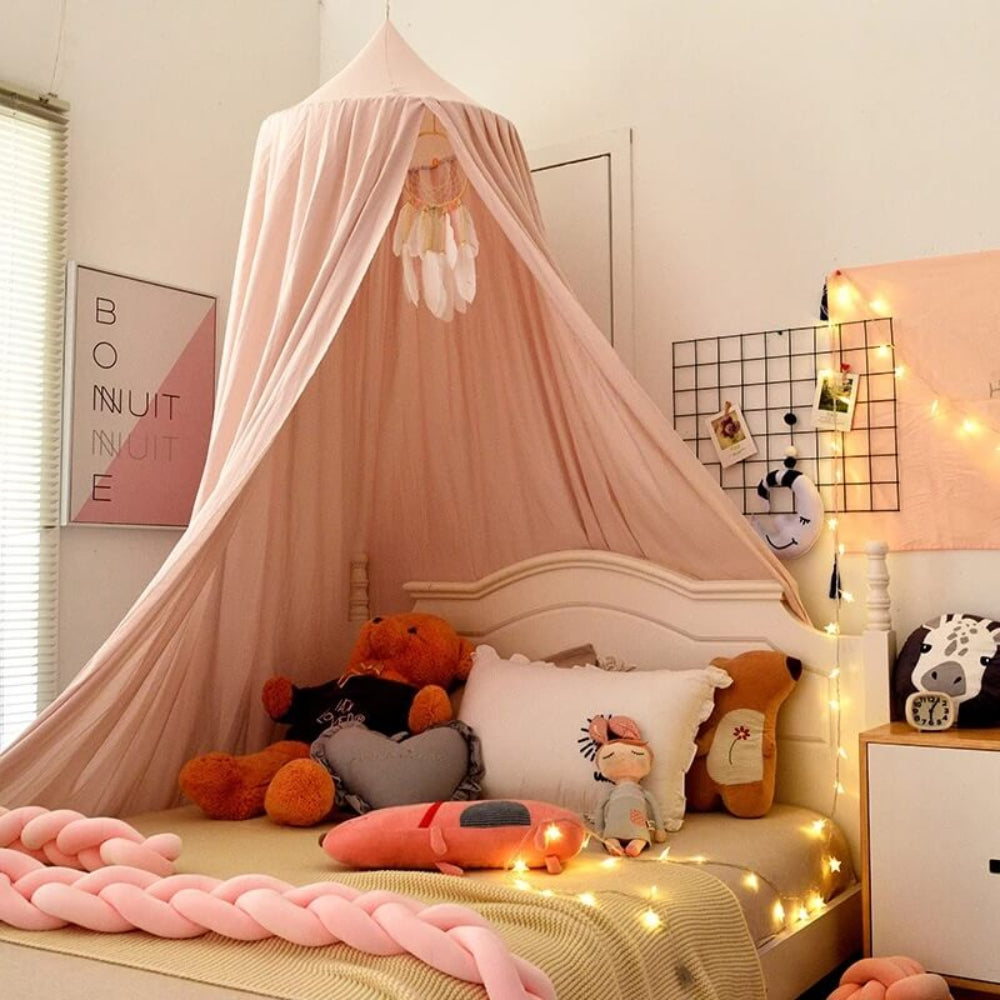 SUENTA Weiches Hängedach Für Kinderzimmer Traumhafter Rückzugsort Hellrosa