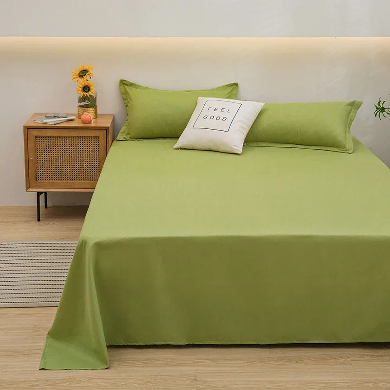 SUENTA Weiches Leinen-Bettbezug – SoftLuxe Hellgrün