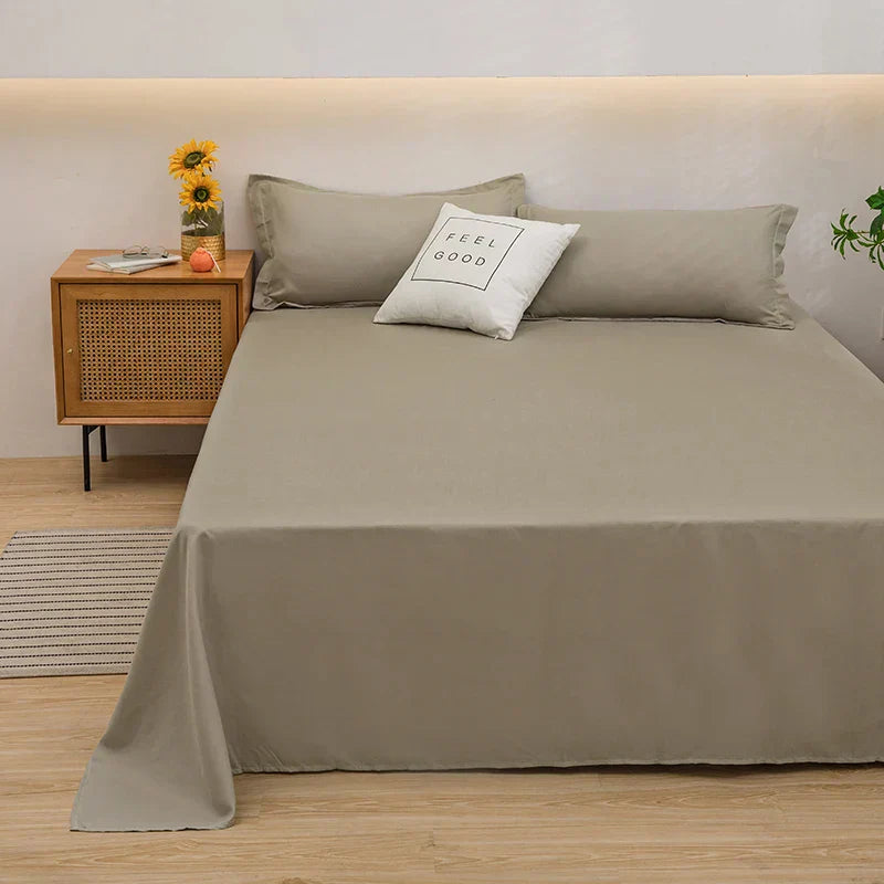 SUENTA Weiches Leinen-Bettbezug – SoftLuxe Khaki