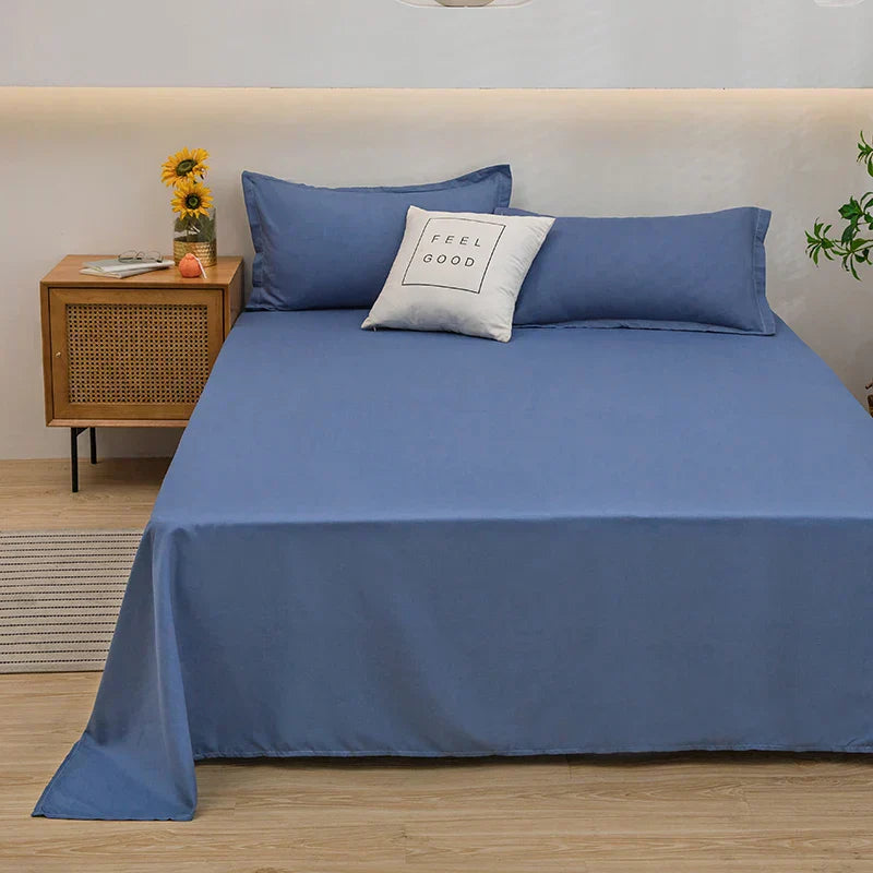 SUENTA Weiches Leinen-Bettbezug – SoftLuxe Blau