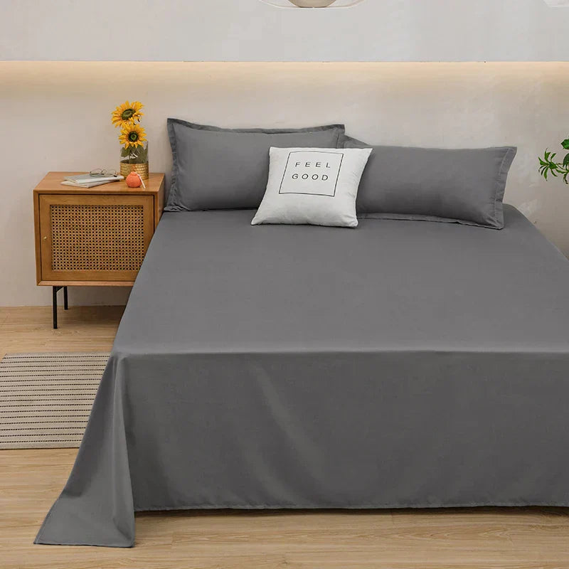 SUENTA Weiches Leinen-Bettbezug – SoftLuxe Dunkelgrau