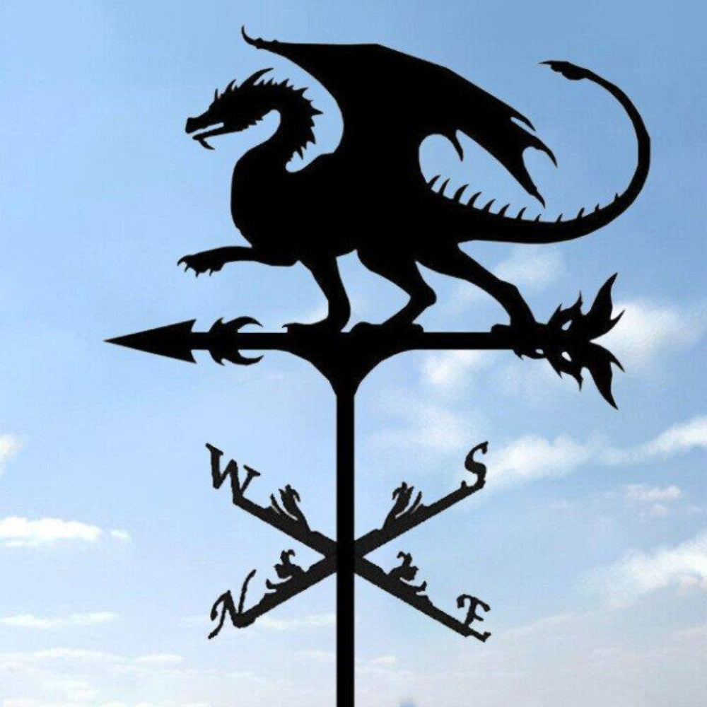 SUENTA Wetterfahne Gartendekoration Aus Metall Windanzeiger Drachen