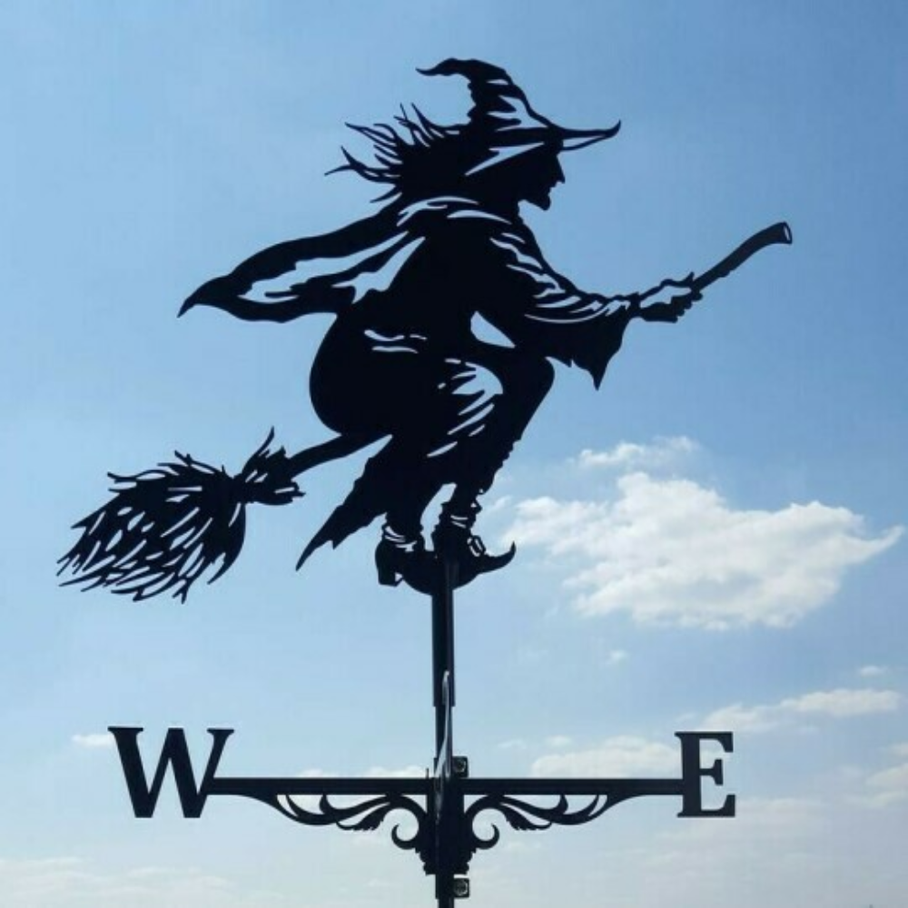 SUENTA Wetterfahne Gartendekoration Aus Metall Windanzeiger Witch