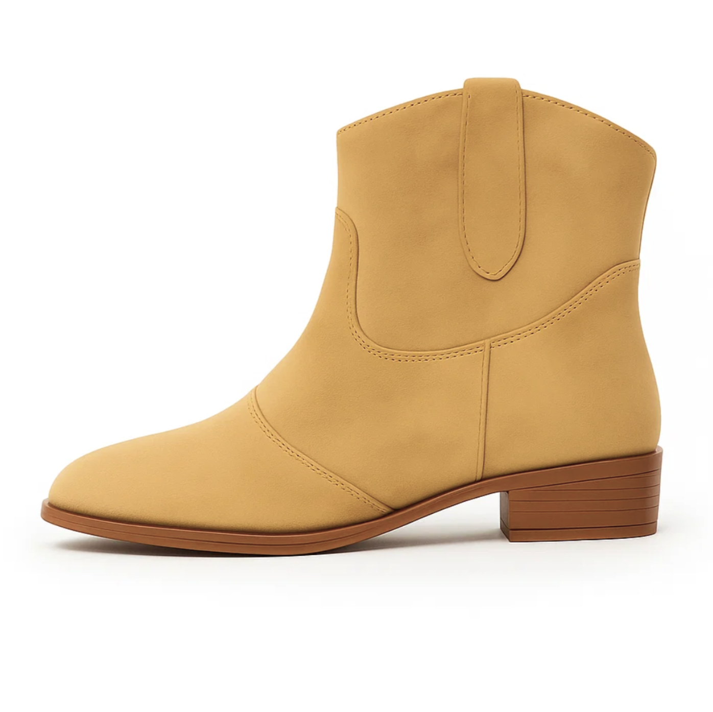 SUENTA Wildleder-Westernstiefel Stiefeletten Stilvoll Bequem PU Leder Braun