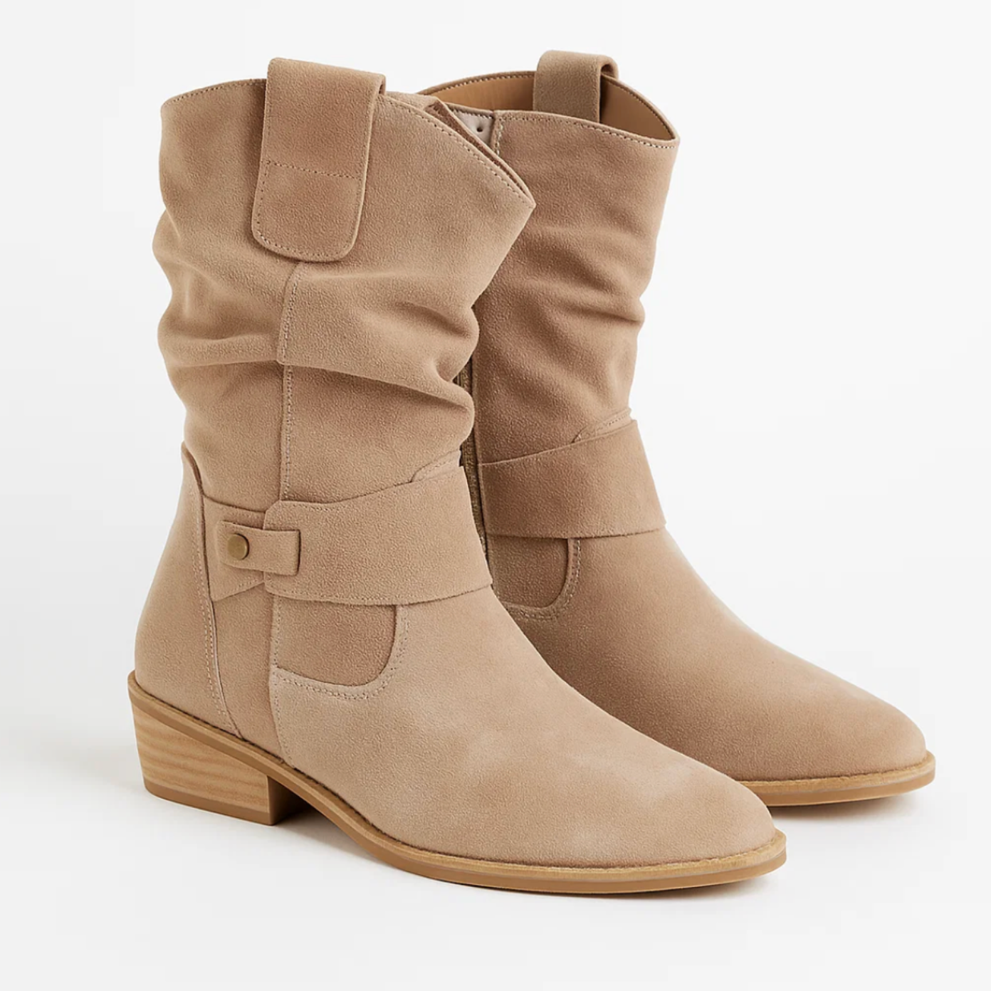 SUENTA Wildlederstiefel Elegante Stiefel Aus Weichem Wildleder Plissierten Details