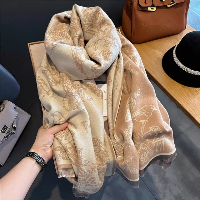 SUENTA Kaschmir Schal Pashmina Decke Zarte Atmungsaktiv Weich Grau