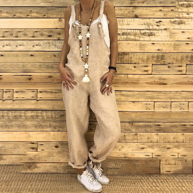 SUENTA Damen Overall Sinnlicher Schlichtheit Und Traditioneller Eleganz Khaki