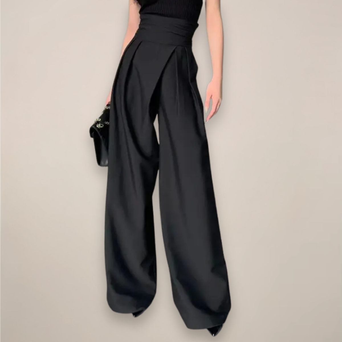 Zahara | Damen Hochtaillierte Weite Hose