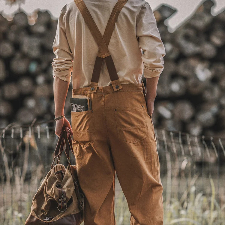 SUENTA Entenarbeit Latzhose 100% Baumwolle Gerade Silhouette - Overall