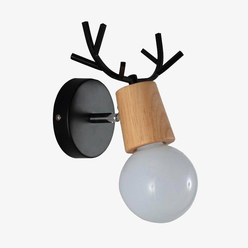 SUENTA LED-Wandleuchte in Form eines Holzgeweihs Weiß oder Schwarz Schwarz - C