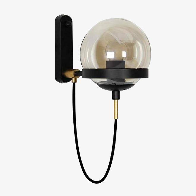 SUENTA Wandleuchte Aus Metall Mit Glaskugel LED-Wandleuchte Schwarz