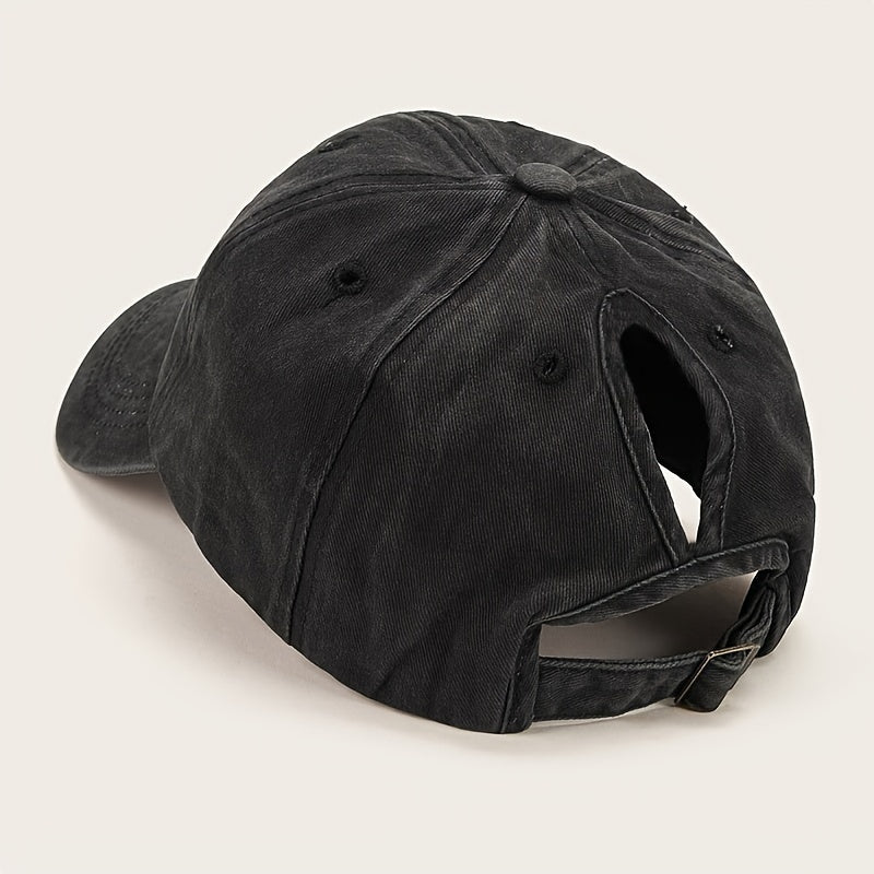 SUENTA Pferdeschwanz Baseballcap Atmungsaktivem Komfort Uv Schutz Schwarz
