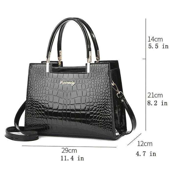 SUENTA Frauen Glänzende Handtasche Schlankes Design Finish Stil