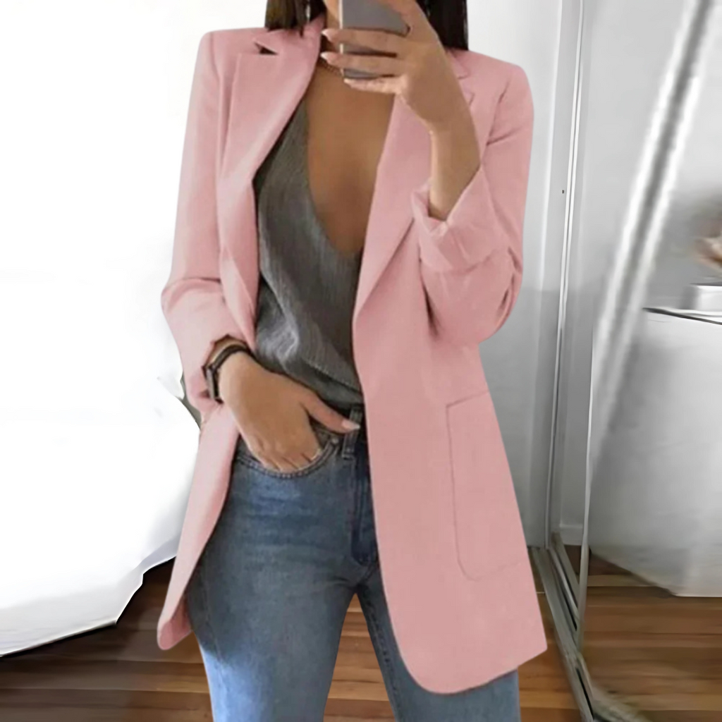 SUENTA Blazer Stilvoller Eleganter Für Damen Taillierte Schick - Winterjacke Damen Rosa
