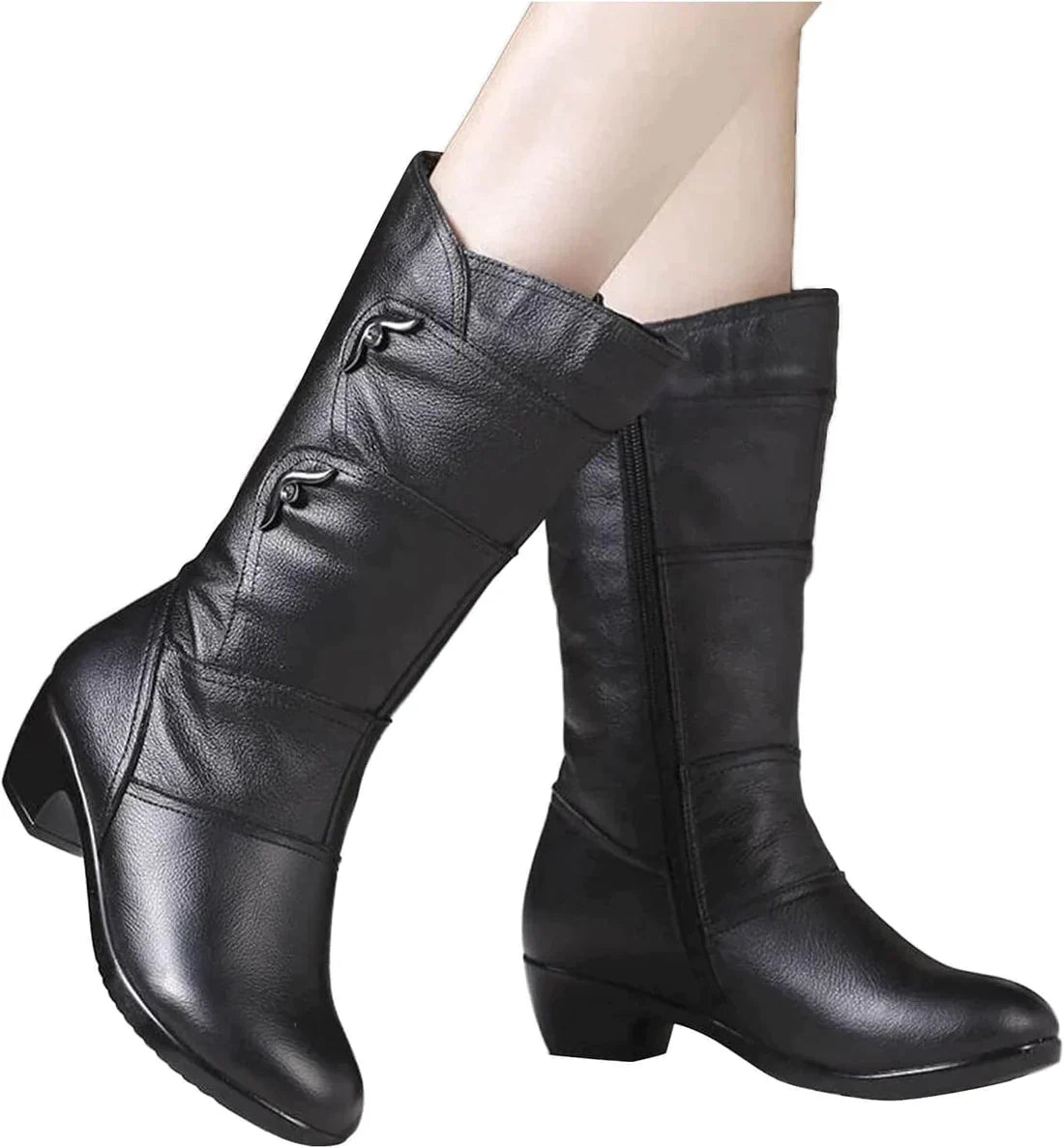 SUENTA Schwarze Winterstiefel für Damen | Warme - Winterstiefel