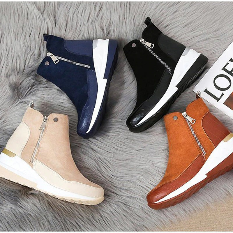SUENTA Damen Bequeme Wasserdichte Stiefeletten Weiches Material - Winterstiefel