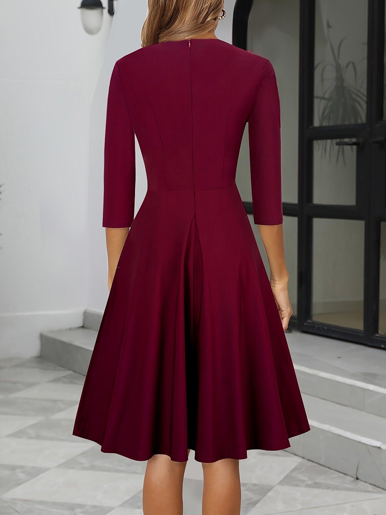SUENTA Damen Abendkleid – Elegantes Midi Kleid mit Bequemer Passform für Anlässe