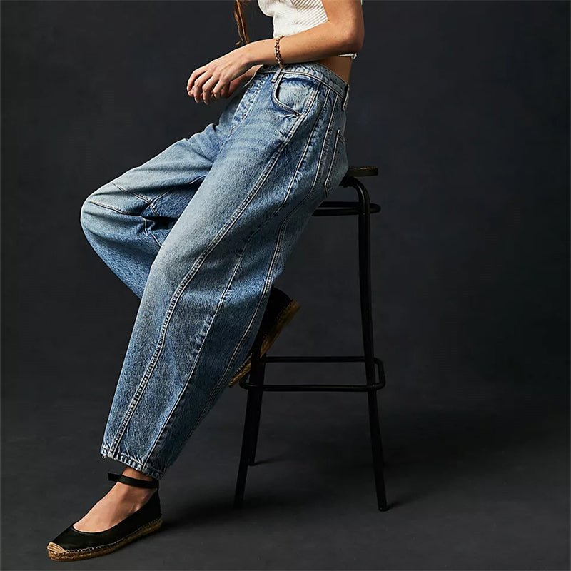 Parsha | Damen High-Waist Barrel-Leg Relaxed-Fit Jeans
