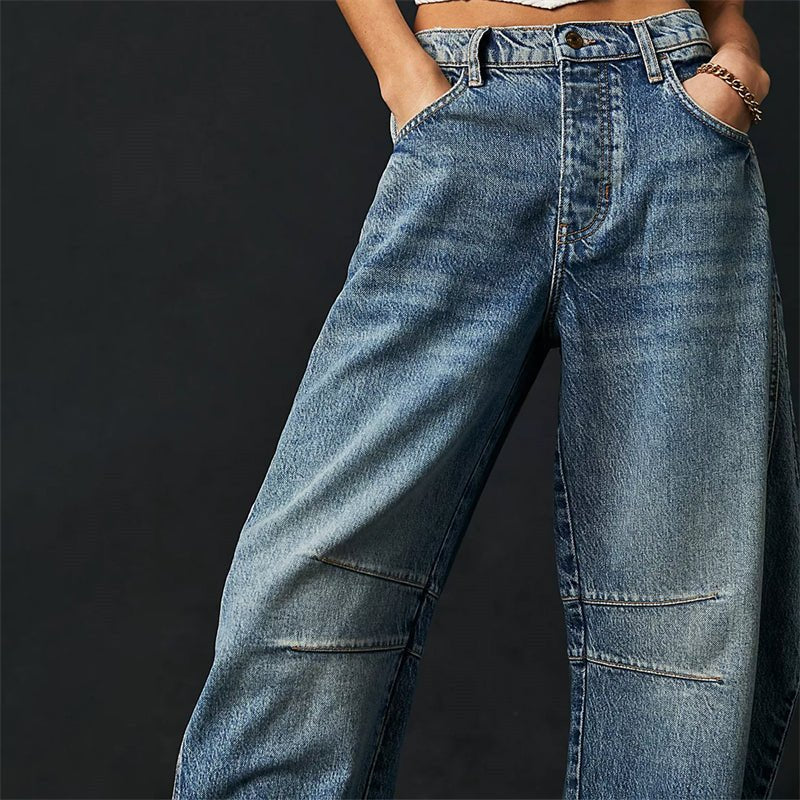 Parsha | Damen High-Waist Barrel-Leg Relaxed-Fit Jeans