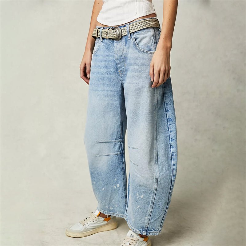 Parsha | Damen High-Waist Barrel-Leg Relaxed-Fit Jeans