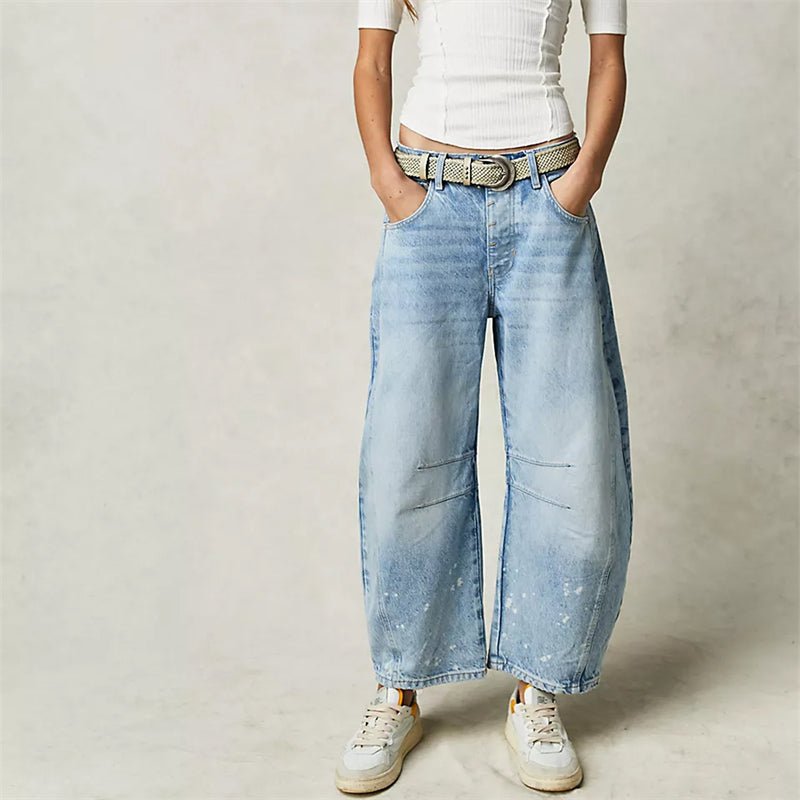 Parsha | Damen High-Waist Barrel-Leg Relaxed-Fit Jeans