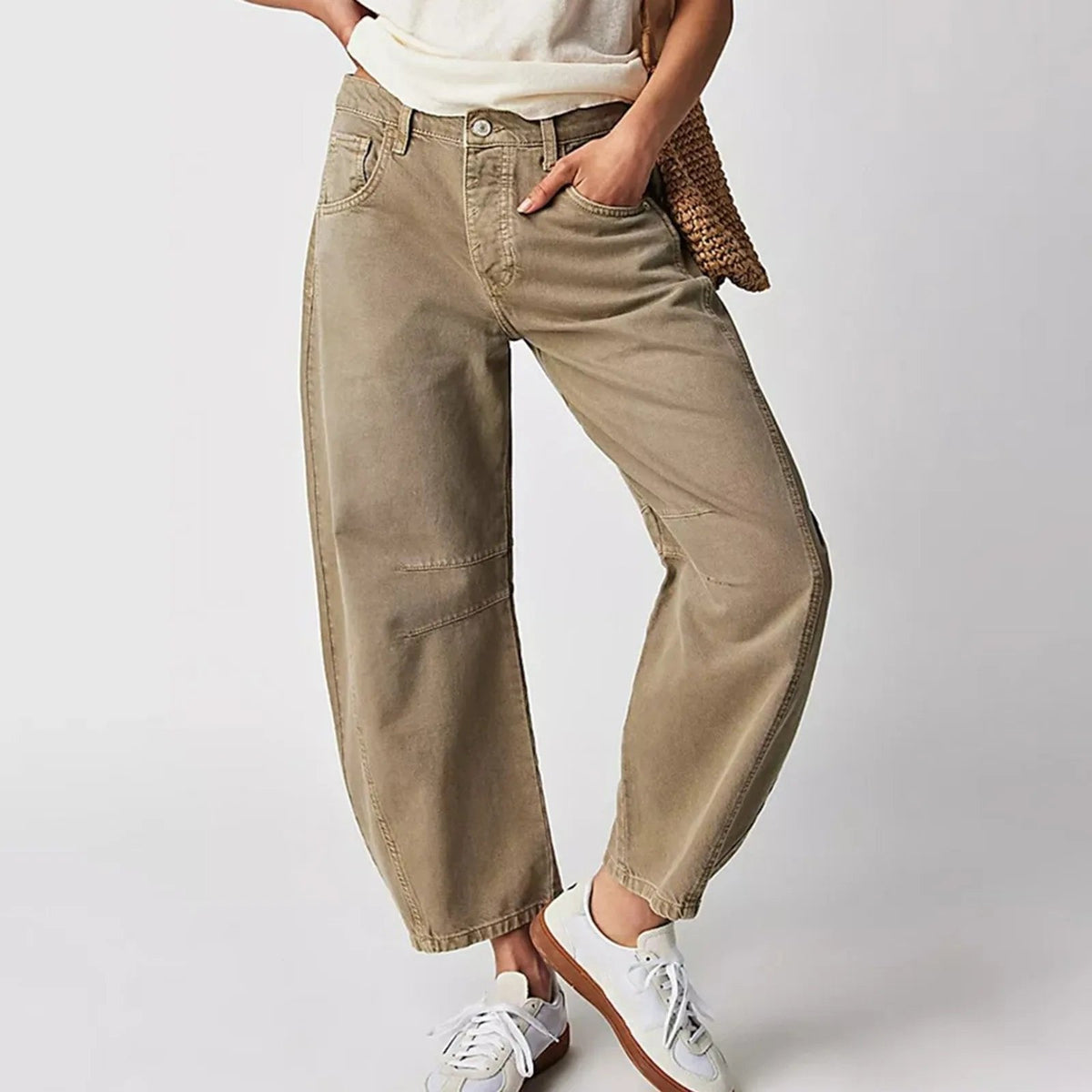 Parsha | Damen High-Waist Barrel-Leg Relaxed-Fit Jeans