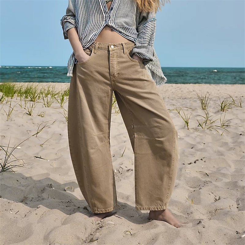 Damen High-Waist Barrel-Leg Relaxed-Fit Jeans