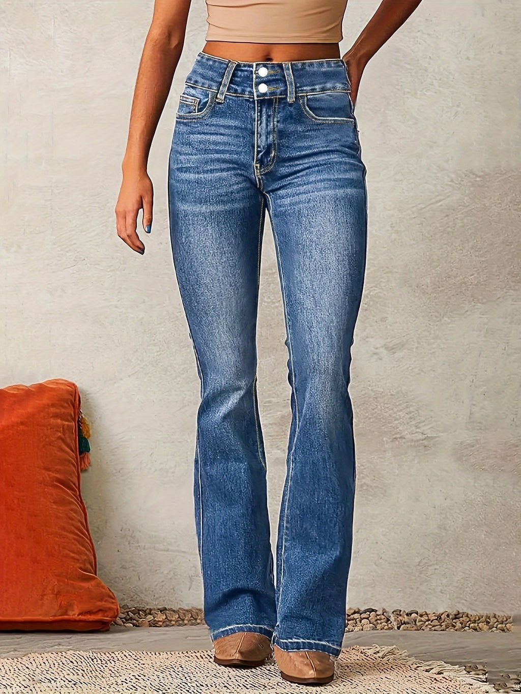 Isana | Jeans da donna a vita alta con gamba ampia