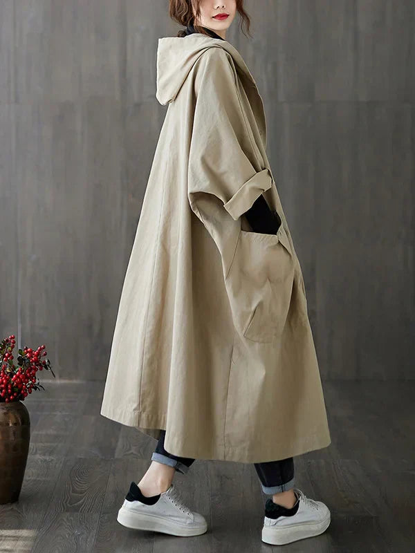 SUENTA Damen Langen Wasserfesten Trenchcoat Mantel Wind Und Wetter Beige