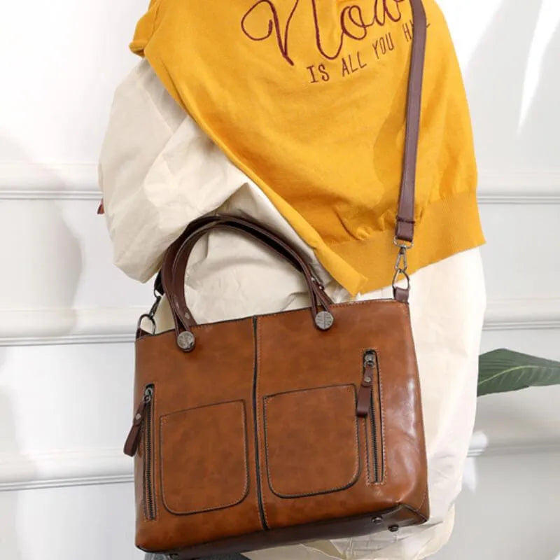 SUENTA Damen Tasche Im Vintage-Stil Retro-Look Material Qualität