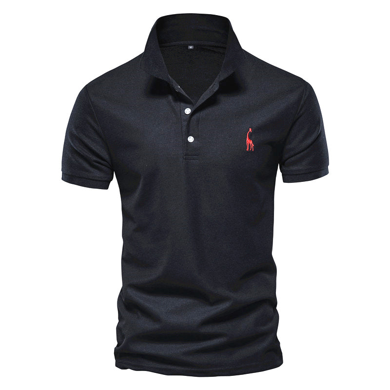 SUENTA Hommes | Herren Elegantes Poloshirt – Skandinavischer Flair & Exklusives Design Schwarz