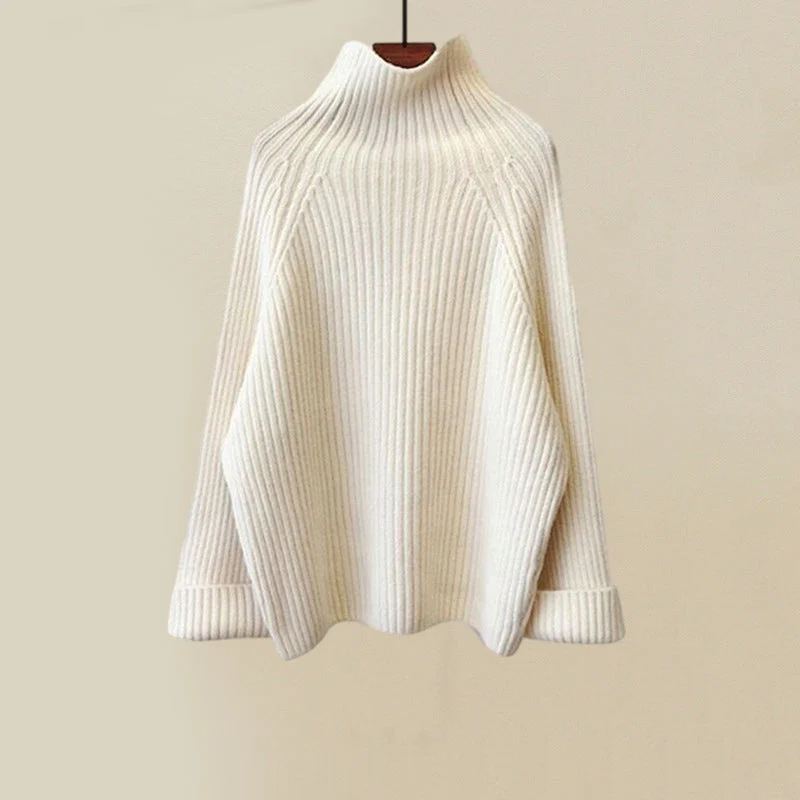 SUENTA Damen Strick 3-Teiler – Bequemes Kuschelweiches Strickwaren Set Weißer Pullover