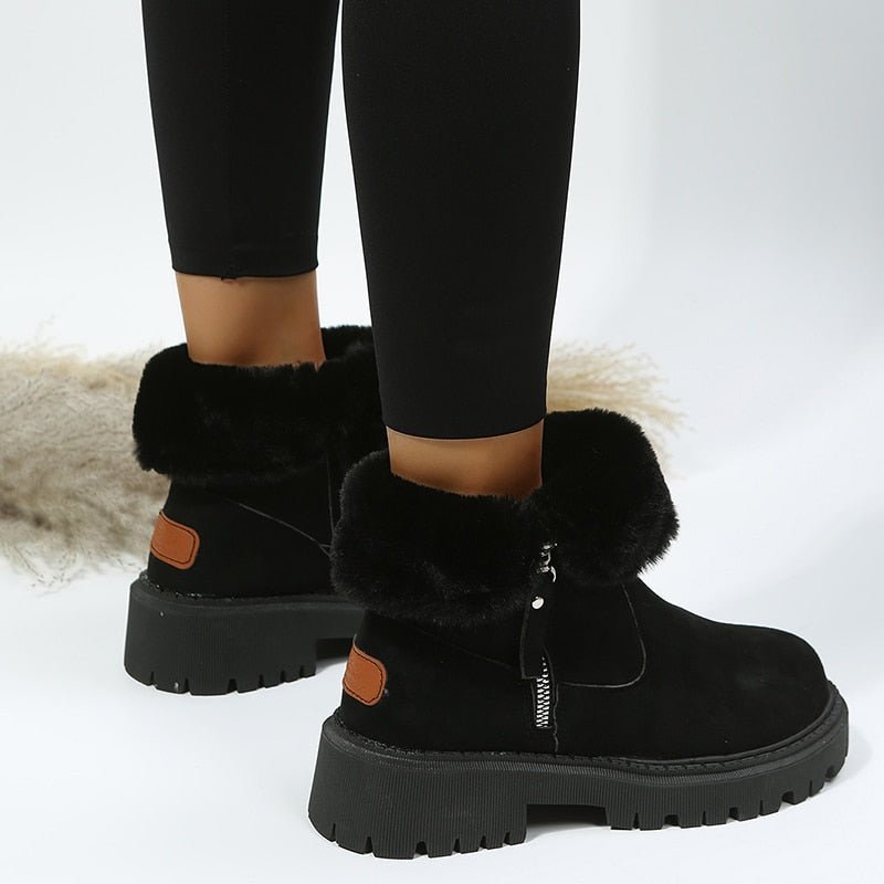 SUENTA Damen-Stiefeletten mit seitlichem Reißverschluss | Rutschfest - Winterstiefel