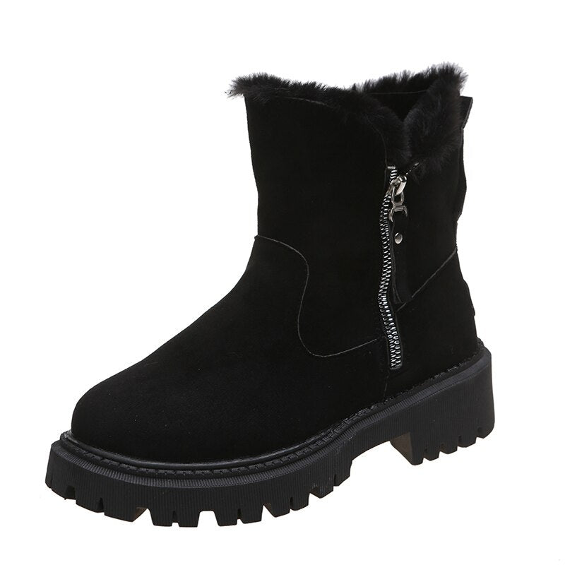 SUENTA Damen-Stiefeletten mit seitlichem Reißverschluss | Rutschfest - Winterstiefel